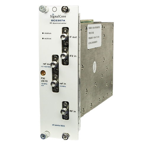 6 GHz RF Downconverter PXI module left angle view